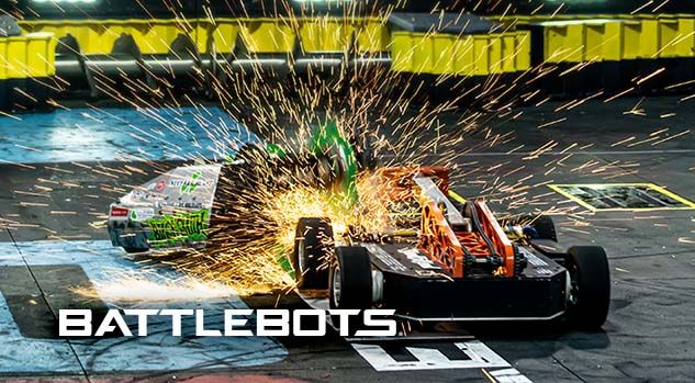 battlebots clashing with each other sparks